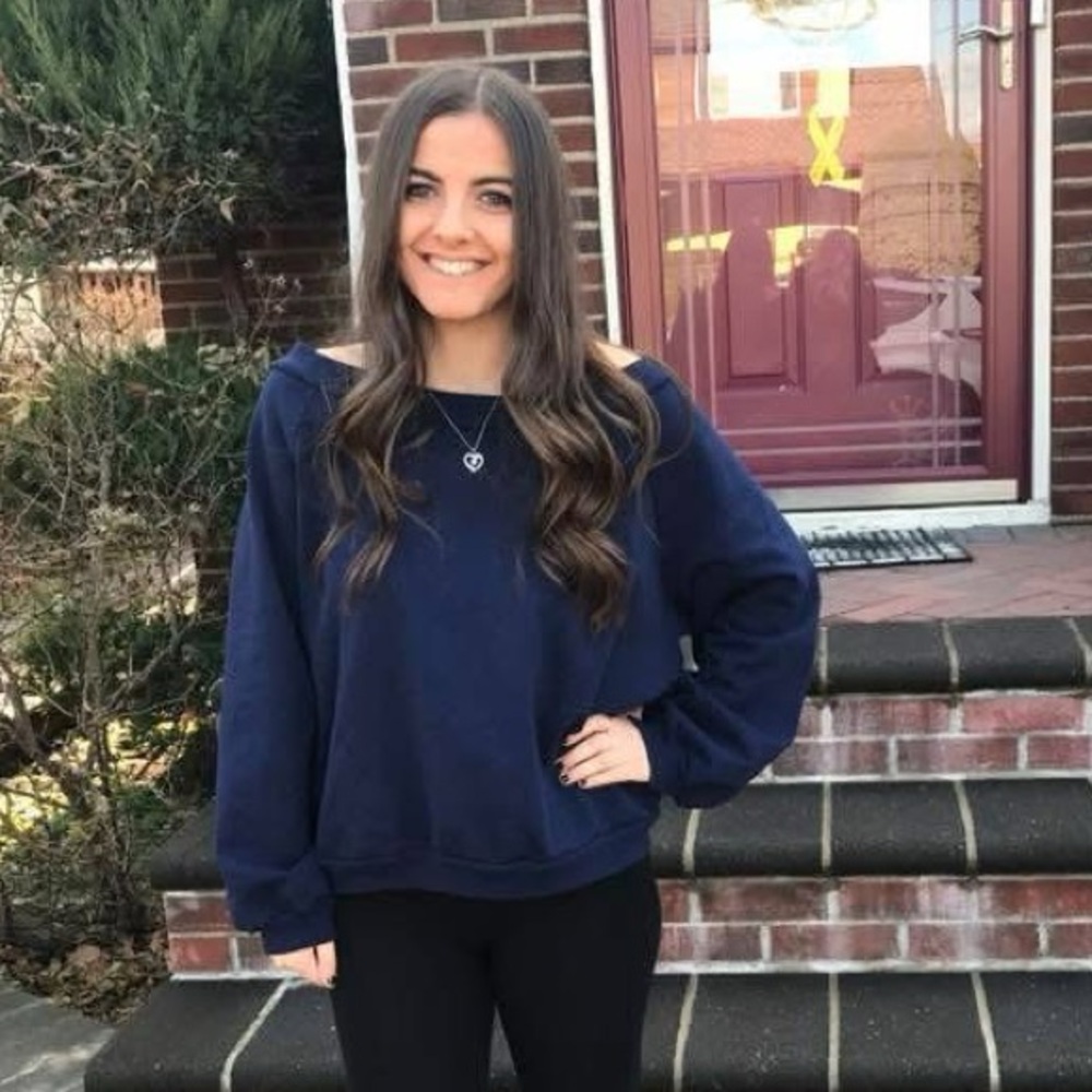 Blue Off the Shoulder Sweater